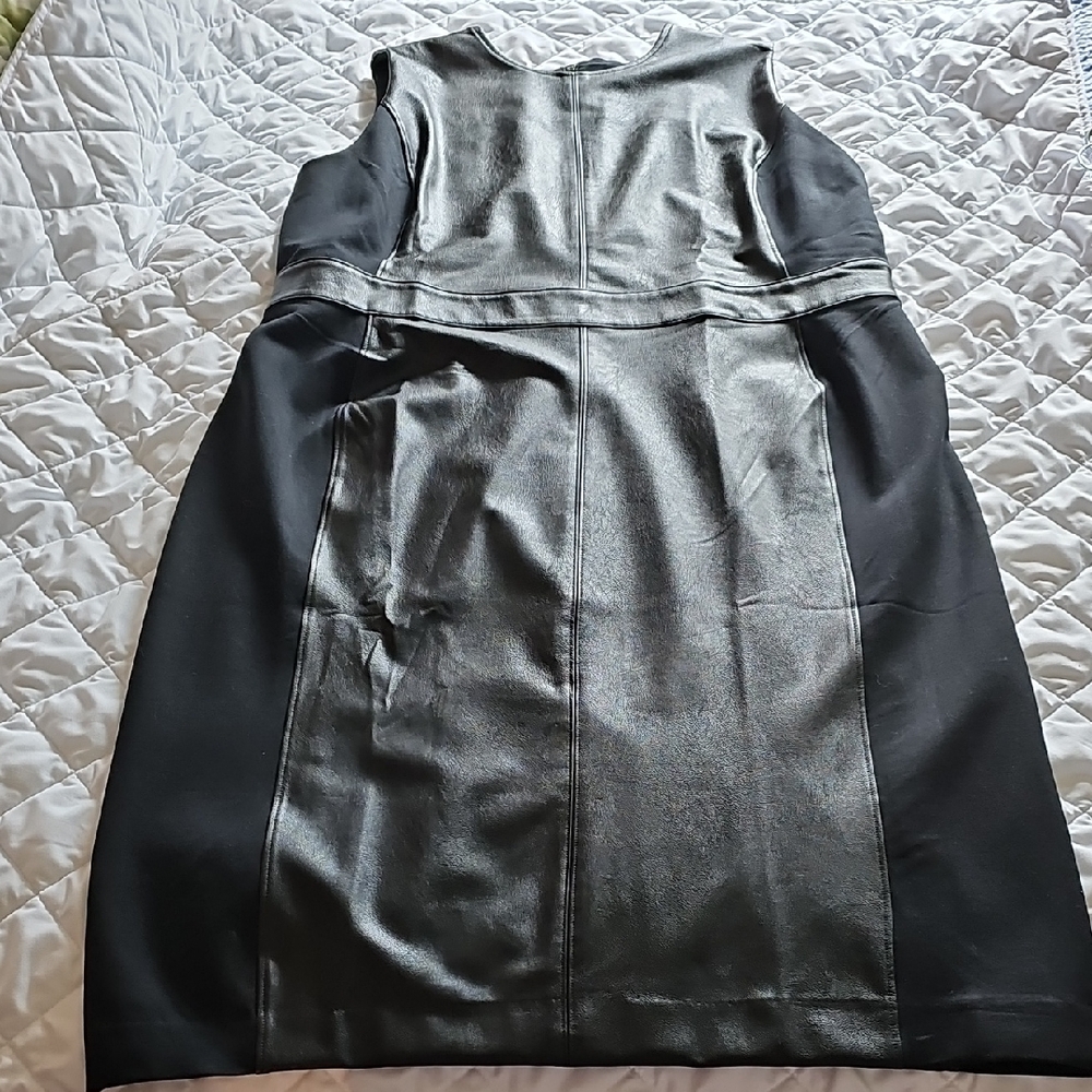 SPANX Black and Faux Leather Dress